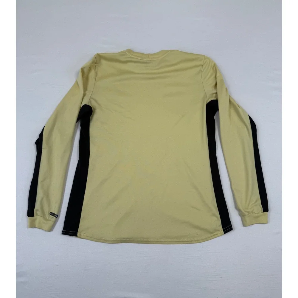 Vintage Nike Fit Long Sleeve Shirt Yellow‎ Black Mock Neck Mens Medium USA Made